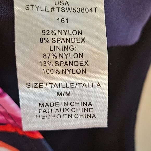 TOMMY Bahama Size Medium Birds Of Paradise Halter Cup Swim Tankini Top Multi - Picture 12 of 12